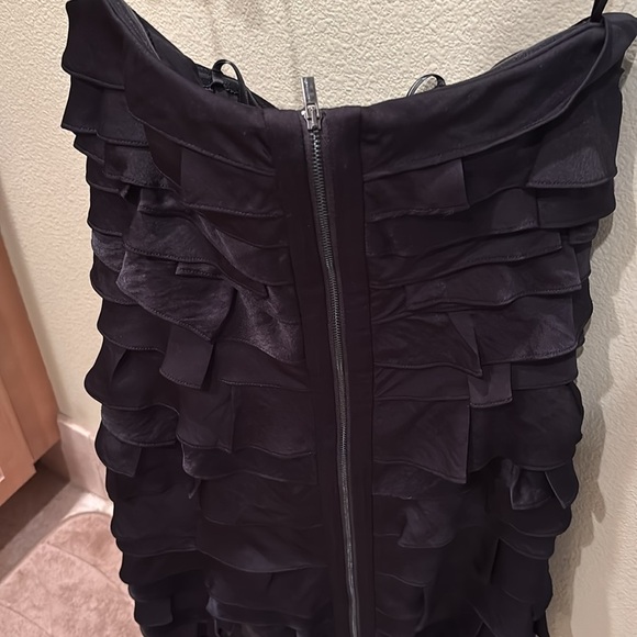 NWT BCBG Max Azria Elegant Black Ruffle Dress - Picture 4 of 12